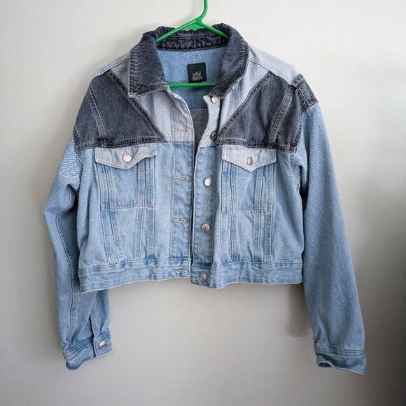 Wild Fable Women's Patchwork Denim Jacket - Picture 3 of 5